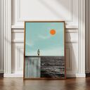 Plakat „Miło Cię znów widzieć” 30x40 cm - ocean i minimalistyczna dekoracja