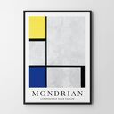 Plakat Mondrian with yellow - format 30x40 cm