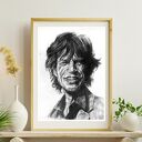 Plakat Mick Jagger z serii Ikony A3 - rysunek ołówkiem na matowym papierze
