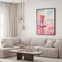 Różowy plakat boho Western Girl Retro 40x53 cm - cowgirl