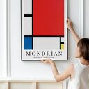Plakat Mondrian 40x50 cm - geometryczna abstrakcja w kolorach czerwony, niebieski, żółty