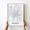 Plakat Monachium Munich mapa - format 40x50 cm