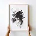 Plakat czarno-biały z różą 50x70 cm - abstrakcja Hogstudio