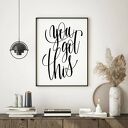 Plakat typograficzny „You got this” 40x50 cm - napis na ścianę