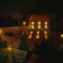 Dom pod gwiazdami. Plakat o wymiarach 50x70 cm