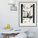 Wonderful World... plakat czarno-biały 50x70 cm z motywem okna