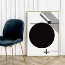 Nowoczesny czarno-biały plakat geometryczny 40x50 cm do domu