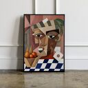 Plakat abstrakcyjny a la Picasso 40x50 cm - kolorowy portret