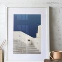 Zestaw 2 plakatów Santorini 50x70 cm - architektura do salonu (bez ram)