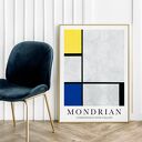 Plakat Mondrian with yellow - format 40x50 cm