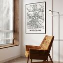 Plakat 50x70 Wrocław - mapa miasta na prezent dla niej