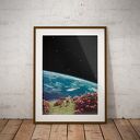 Kosmiczny spacer - plakat Fine Art A3 w stylu kolażu