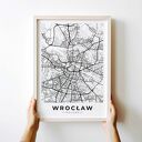 Plakat 50x70 Wrocław - mapa miasta na prezent dla niej