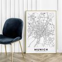 Plakat Monachium - mapa miasta 61x91 cm od Hogstudio