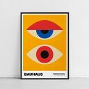 Plakat Bauhaus Oczy - format 40x50 cm żółty kolorowy