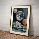 Plakat Amerykański Sen A3 (29,7x42 cm) - kolaż USA i kosmos