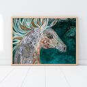 plakat 50x70 cm - Koń w zieleni szmaragdowej