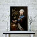 Plakat August 30x40 cm NO WAR - sztuka do salonu w czarno-beżowej palecie