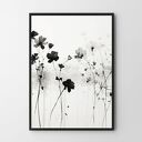 Plakat biało-czarne kwiaty 50x70 cm do sypialni