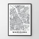 Warszawa mapa - plakat 30x40 cm