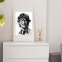 Plakat Mick Jagger z serii Ikony A3 - rysunek ołówkiem na matowym papierze