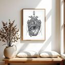 Anatomia serca - plakat 40x50 cm w stylu vintage