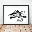 krokodyl plakat, biało-czarna grafika z krokodylem, fajna grafika do pokju chłopca, śmieszny plakat