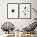 Zestaw 2 plakatów Black Circle 30x40 cm - czarna abstrakcja