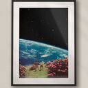 Plakat Kosmiczny spacer - Kolaż Fine Art - A3