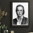 PLAKAT - NICK CAVE - SERIA IKONY (A3) - wykonany z oryginalnego rysunku, prezent