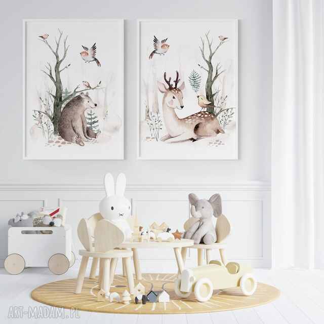 Zestaw plakatów leśnych - format 40x50 cm