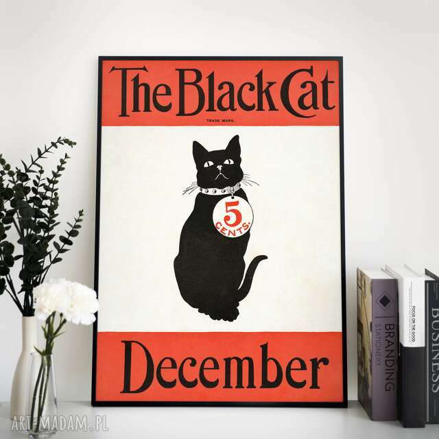 Plakat - Black cat, retro, vintage 40x50 cm (6 -2-0003)