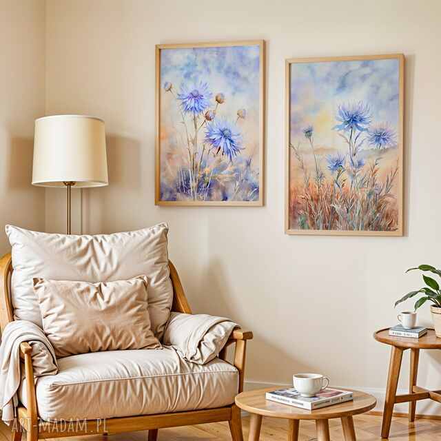 ZESTAW PLAKATÓW 2cz 40x50 cm Delikatne chabry (set219)