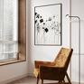 delikatny plakat plakaty do salonu biało czarne kwiaty - format 40x50 cm sypialni