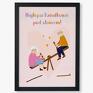 różowe plakat prezent dzień babci dziadka A4 w plakaty dla dziadków