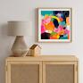 Kolorowy obraz do salonu - plakat abstrakcja 50x50 cm - niezwykły kwadratowy