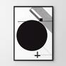 plakat modern czarno biały - geometria - format 70x100 do salonu