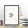 plakaty: 2 z pszczołami, zestaw plakatów z psczółkami, pszczółki plakat pszczoły grafika
