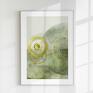 zielone abstrakcja geometryczna plakat - 50 x70 cm, spokojna zieleń i złoto grafiki
