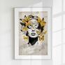 raspberryEM grafiki na ścianę plakat kobieta - i motyle 61x91 cm (8 2 0049) abstrakcja do salonu
