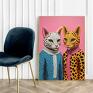 Hogstudio plakat koty - format 30x40 cm różowy plakaty