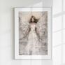 Anioł w Delikatnych Odcieniach Beżu i Bieli 40x50 cm (8 2 0042) plakaty do sypialni