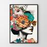 Hogstudio kobiecy plakaty dziewczyna kwiaty - format 40x50 cm kolaż plakat