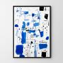Hogstudio biały plakat niebieska abstrakcja - format 40x50