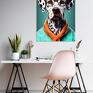 2 plakaty cm - Portrety hipsterskiego psa Peppera i kota Ziggiego - 50x70 zestaw plakatów