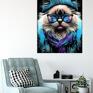 turkusowe koty 2 plakaty cm - portrety hipsterskich kotów - otis 50x70