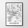 Hogstudio mapa katowice - format 61x91 cm plakat do domu plakaty