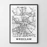 szare mapa wrocławia wrocław - format 40x50 plakat na prezent