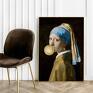 Hogstudio dziewczyna z persłą złoty balon - 40x50 modne plakaty plakat vermeer