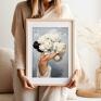plakat kwiaty zatopiona w kwiatach - format 30x40 cm kobieta